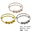 Anillo de descompresión para la ansiedad para mujer, con bola giratoria de doble capa de acero inoxidable de Amazon, transfronterizo.