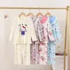 Pijama Infantil 2026 Primavera y Otoño Manga Larga Nuevo Cuello de Muñeca de Princesa Estilo Delgado de Dibujos Animados Conjunto de Ropa de Casa para Niñas