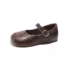 Zapatos de Cuero para Niñas 2026 Otoño Nuevo Estilo Coreano para Niños Versátiles Zapatos de Boca Cuadrada Moda Retro Zapatos de Abuela Comercio Exterior