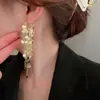 Coreia do Sul Elegante Celebridade da Internet Brilhos Metálicos Brincos com Franjas Design de Nicho Ins Feminino Coração Apaixonado Brincos de Argola para Orelha Versáteis