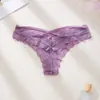 Calcinha de Renda Transfronteiriça, Tiras Cruzadas Femininas de Cintura Baixa, Tanga Estilo Europeu e Americano para Atacado, Estilo Popular, Sem Costura e Respirável