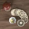 ¡Guau! Base Redonda de Madera Aislante Antiescaldado para Taza de Té Portavasos para Juego de Té Kung Fu Japonés Corte Creativo Estilo Antiguo