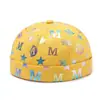 Sombrero de verano para hombre sombrero de melón de cuero sombrero principal de piso sombrero coreano de calle hipster hip hop sombrero sin ala yuppie moda sombrero de piso