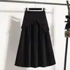 Falda de Punto A-Line para Mujer Tallas Grandes, Otoño e Invierno, Cintura Elástica, Longitud Media, Tiro Alto, Adelgazante, Cubre Cadera