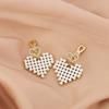 Nuevos Pendientes de Perla Dulce Estilo Harajuku de Plata 925 para Mujer Geométricos Huecos Clip de Oreja de Amor Pendientes Simples B915X