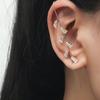 Cool estilo piercing ear pin simples incrustado zircão estrela carta brincos personalidade hip hop estilo em torno brincos de clipe de orelha