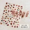 Adesivos de Unha Florais Maillard Outono e Inverno Flor de Rosa Retrô Flor de Borboleta Folha DIY Adesivos de Unha Vestíveis