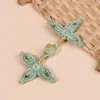 Hebilla de Cheongsam Hilo Dorado Hoja de Trébol Hebilla de Tela Hecha a Mano Hebilla de Hoja de Arce Nueva Chinoiserie Estilo Nacional Botón Dinastía Han Traje Tang Accesorios Decorativos