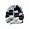 Cardigan Listrado Color Block Retrô Americano para Homens e Mulheres Gola Redonda Relaxada Solto Casual Casaco de Tricô para Casal