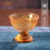Juego de vidrio al por mayor de Buda ocho tazas de tributo auspiciosas Taza de purificación de agua de vidrio de colores Tazón de tributo Taza de tributo para el frente de Buda