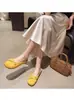 Medias zapatillas para niña tipo slip-on, de suela blanda, con punta redonda, color liso, punta cerrada, diseño de moño dulce, adecuadas para usar en exteriores en primavera y verano de 2026