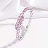 Pulsera Europea y Americana Transfronteriza de Acero de Titanio Hueca Simple Moda Galvanizada para Mujer Diamante Completo Abierta Nicho Versátil Joyería de Acero Inoxidable