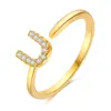 Moda Europea y Americana Anillos Combinados Iloveyou, Anillos Nuevos con Letras, Joyería de Cobre Chapado en Oro que Conserva el Color