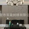 Sala de estar y dormitorio de estilo chino Iluminación decorativa de lujo ligero TV Tallado en cuero floral Pared de imagen del vestíbulo del hotel club