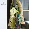 Tarjeta de Felicitación Sincera del Festival del Bote del Dragón con Tamales Aromáticos, Decoración de Ajenjo, Borlas, Cesta de Bambú y Etiqueta de Regalo