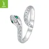 Anillo Abierto en Forma de Serpiente Texturizado Original Plata Ziyun para Hombres y Mujeres, Anillo de la Suerte Minimalista Europeo y Americano Chapado en Cobre Platino
