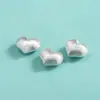 12mm Contas Espaçadoras Coração de Pêssego Prata Esterlina S925 Galvanizado Escovado Contas Espaçadoras Coração Pulseira Colar de Cristal Acessórios de Contas Soltas em Formato de Coração