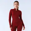Novo Top com Zíper Meio e Cruzado Roupas de Yoga Feminino Manga Longa Fitness Esportes Outdoor Jaqueta de Yoga Temporada Outono/Inverno