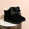 Botas de Neve para Novos Alunos do Inverno 2026 Botas Curtas Versáteis com Forro de Lã Espessadas Botas Curtas Quentes para Tornozelo Botas de Algodão de Cano Alto Femininas