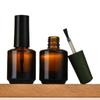 15ml Botella de Pegamento para Esmalte de Uñas Botella Redonda Marrón Transparente para Esmalte de Uñas Botella a Prueba de Luz para Esmalte de Uñas Botella Vacía Cosméticos
