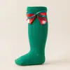 Calcetines Navideños para Niños Calcetines de Media Pantorrilla Otoño Invierno Bebé Festivos Año Nuevo Calcetines Rojos Calcetines Largos para Niños