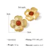 Conjunto de Anillo y Pendientes Versátil con Diseño Exagerado de Pétalos Europeo y Americano, Joyería de Moda y de Alta Gama en Oro de 18 Quilates que No se Desvanece para Mujeres