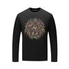Camiseta de manga larga europea para hombre, marca de moda de primavera y otoño, con cabeza de león y diamantes de imitación pesados, cuello redondo, camisa de talla grande para hombre.