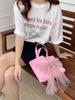 1631 Malla Dulce con Lazo con Bolso de Mano Lona Bolsa para Almuerzo Bolso Tote para Salir Bolsa Organizadora para Estudiantes
