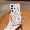 Funda de Teléfono Magnética MagSafe con Flor de Rosa Fresca y Elegante Personalizada para Samsung S22 Ultra Cubierta Transparente de Acrílico