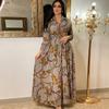 Transfronteiriço Aliexpress Amazon Novo Vestido Casual Feminino Sexy Moda Europeia e Americana com Estampa Digital
