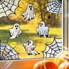 Popular pegatina decorativa de telaraña de Halloween para ventana de cristal transfronteriza, pegatina electrostática blanca de fantasma láser de PVC