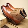 Novas Botas Martin Retrô Britânicas com Padrões Esculpidos, Botas de Couro Modernas Masculinas, Botas de Couro Versáteis Casuais Slip-On 27039