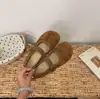 Zapatos Mary Jane Retro de Gamuza para Mujer 2026 Otoño Nuevo Estilo Suela Plana Suela Suave Velcro Zapatos Planos Zapatos de Abuela