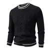 Suéter Masculino de Comércio Exterior 2026, Marca da Moda Tendência Gola Redonda Jacquard Personalizado Malha Casual para Homens