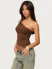 Suministro Transfronterizo Europeo y Americano Y2K Sexy Top de Tubo de un Hombro Moda Callejera Ajustado Top Interior de un Solo Hombro para Mujer