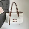 Bolsa Grande para o Trabalho Sob o Braço Tote Textura Padrão Tecido Grande Capacidade Feminina 2026 Nova Moda Casual Bolsa de Ombro