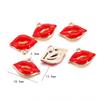 Accesorios de Joyería DIY Colgante de Aleación con Goteo de Aceite Colgante Labios Rojo Llama Aretes Pulsera Collar Materiales para Hacer Original