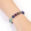 Pulseras Populares de Piedra Natural Transfronterizas, Piedra de Bilis Negra, Lapislázuli, Amatista, Etc., Unisex, En Stock al por Mayor