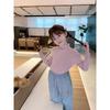 [en stock] Suéter para niña Camiseta base Invierno Nuevo Niños Estilo coreano Bebé Tejido Grueso Cuello medio alto
