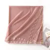 Bufanda de Lana de Lujo Accesible Personalizada 100% Bufanda Ligera y Delgada para Mujeres con Flecos de Borde Dorado Chal de Color Puro Regalo de Alta Gama para Clientes