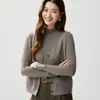 Espessado para aquecer, lavável à máquina! Novo colete de malha versátil, gola V de fio fino, para usar em camadas, colete curto de lã, feminino