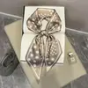 Novo Lenço Longo 2025 Seda Estampado Dupla Face Lenço Elegante Moda Verão Cinto Decorativo Lenço