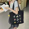 Bolsa de Hombro con Cordón Artística Versátil Bordada Linda Estilo Perezoso Gran Capacidad Colores Dulces Primavera y Verano