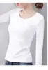 Camisa Gruesa Negra para Mujer en Otoño e Invierno Nueva Camiseta de Manga Larga de Terciopelo Base Ajustada Cálida Talla Grande Top Camiseta Dropshipping