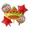 Globo de Fiesta de Carnaval Mexicano Transfronterizo Cactus Sombrero Alpaca Set de Papel de Aluminio Globo de Cumpleaños de Dibujos Animados