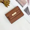 Porta-Cartões Quadrado Pequeno Feminino Cor Lisa Porta-Cartões de Alto Padrão 2024 Novo Compacto Grande Capacidade Múltiplos Slots de Cartão Carteira para Dirigir