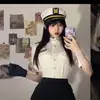 Sombrero Marino Bordado Estilo Británico Retro Puro Deseo Sexy Uniforme Cos Sombrero de Verano Ala Ancha Sombrero de Marinero