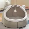 Cama para pet para todas as estações, cama para gato semi-fechada ampliada e aprofundada, cama para cachorro com espaço amplo, fabricante de cama para pet resistente a arranhões e ao desgaste