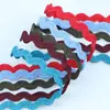 17 Rolos de Fita Ribeteada Colorida de Poliéster de Baixa Elasticidade com Padrão Ondulado, Renda Plana de 3mm e 8mm, Acessórios para Bolsas
