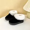 Sapatos de Algodão Grandes para Meninas Sapatos de Algodão com Forro de Lã e Espessados Botas de Neve para Crianças Sapatos Peludos de Princesa para Bebês Meninas Sapatos para Meninas Pequenas